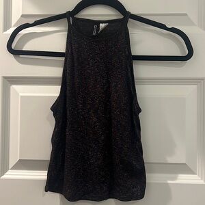 Sheer, sparkly halter tank